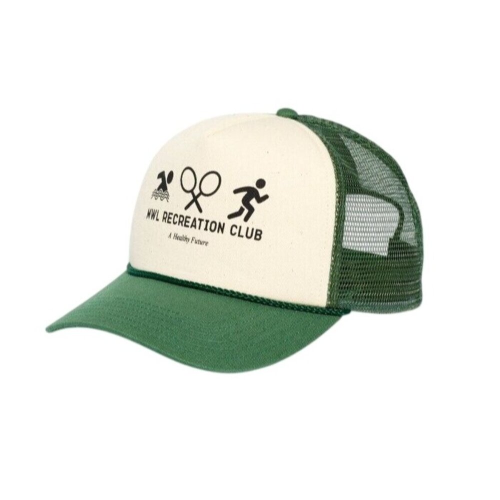 Madewell MWL Recreation Club Trucker Hat in Fern Gully